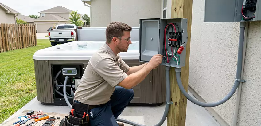Outdoor Hot Tub Electrical Installation in Rogers